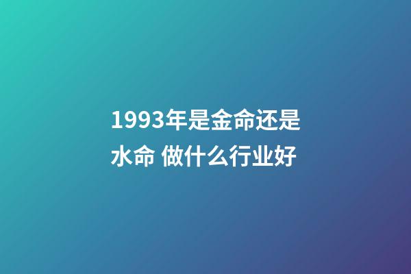 1993年是金命还是水命 做什么行业好